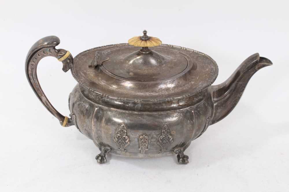 Edwardian silver three piece tea set, - Image 2 of 8