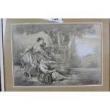 Manner of Francois Boucher (1703-1770) wash drawing of classical figures