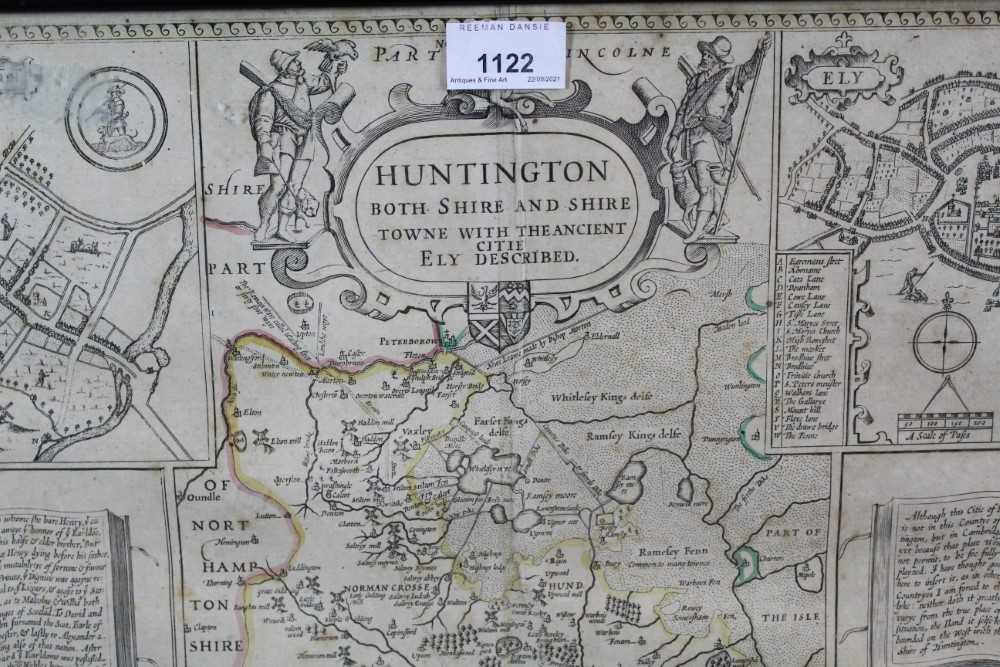 17th century engraved map of Huntington by Thomas Bassett and Richard Chiswell, in glazed frame - Image 4 of 9