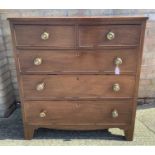 Regency mahogany chest, with four long drawers on bracket feet