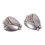 Pair of Georg Jensen silver ear clips