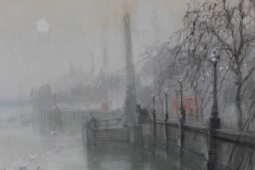 *Ian Hay - pastel, Embankment, London - Image 4 of 5