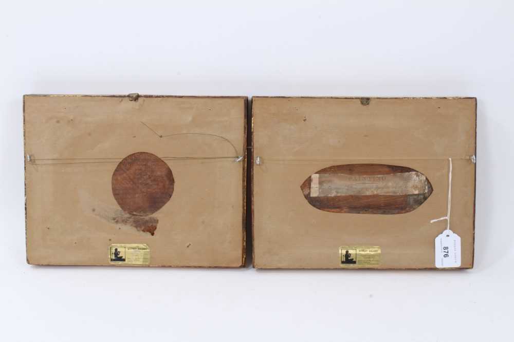 Pair of Regency period oval sepia engravings with original text to reverse. Rowley Gallery, Kensingt - Image 4 of 5