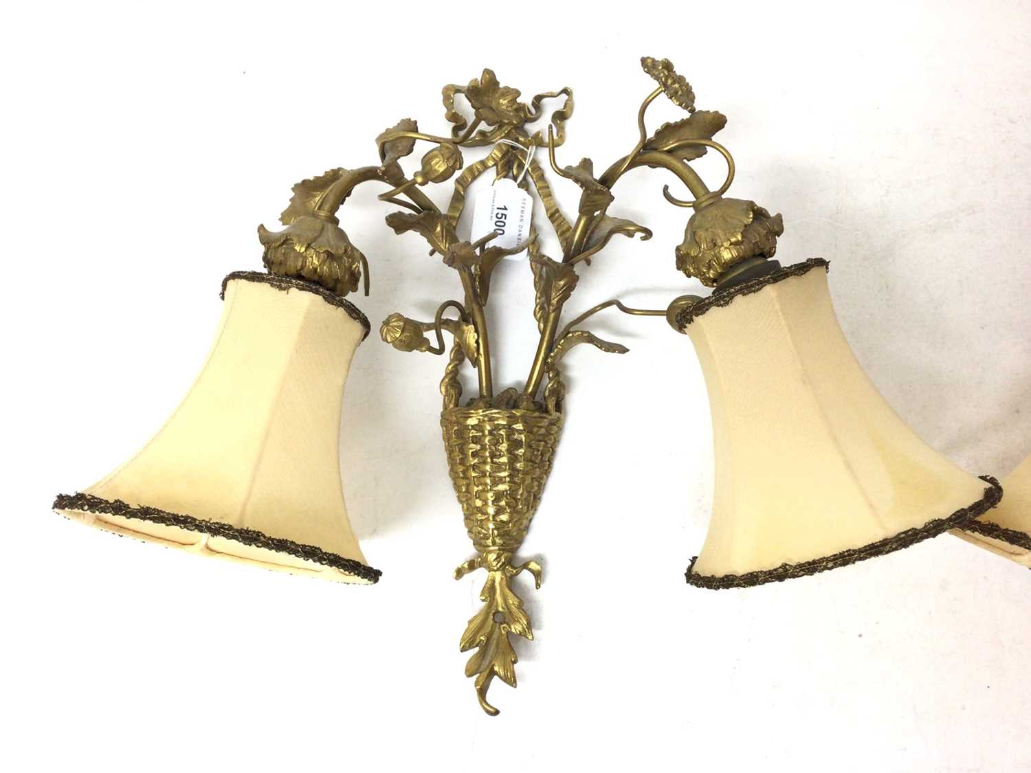 Pair of French gilt metal wall lights - Image 3 of 3