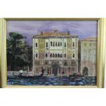 *Glyn Morgan (1926-2015) mixed media and collage - The Cavalli Franchetti Palace, Venice, signed a