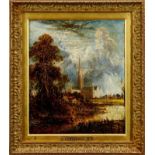 Joseph Paul oil on canvas, Salisbury Cathedral after John Constable