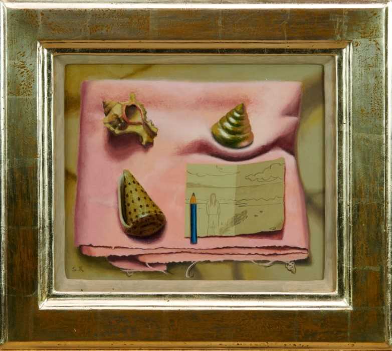 *Saul Robertson (b.1978) oil on linen - The Presence of Absence, initialled, in glazed frame Pro