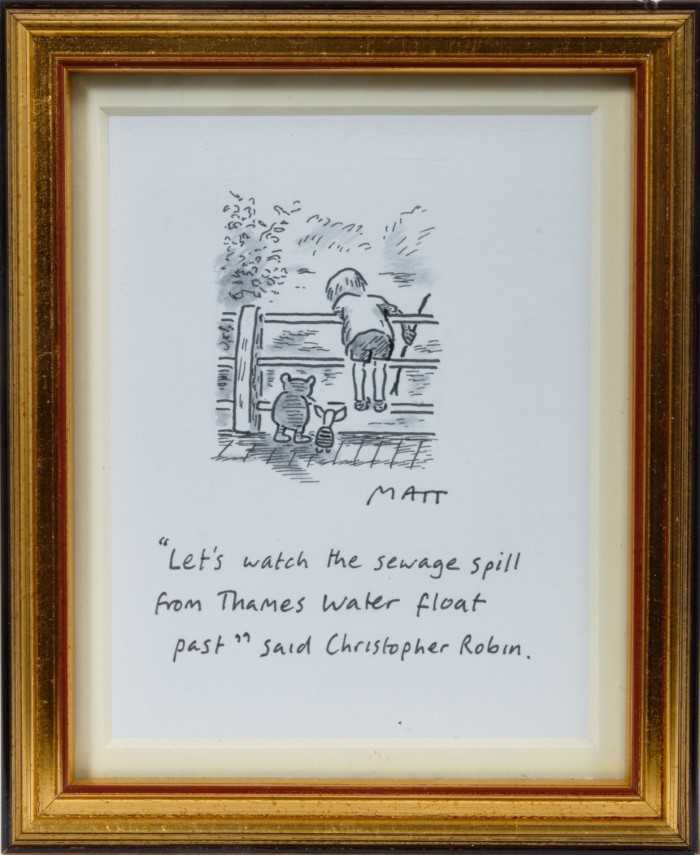 Matt (Matt Pritchett (b.1964) pen, ink and watercolour - ‘“Let’s watch the sewage spill from Thames