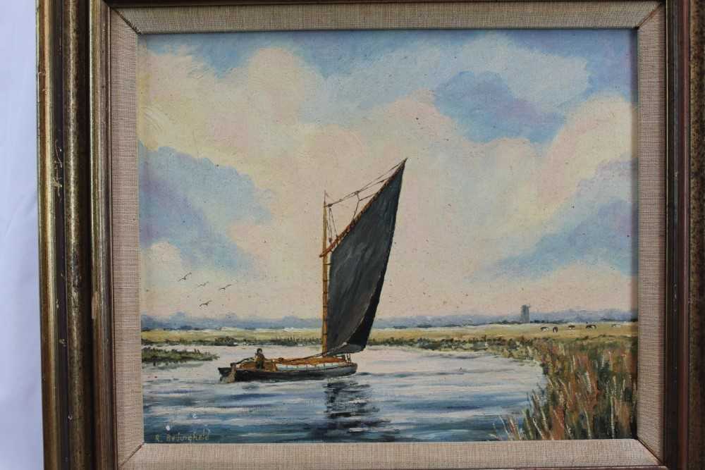 Roger Bedingfield, pair of mid 20th century oils on board - The Tide Mill at Woodbridge and The Wher