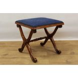 William IV mahogany X-frame stool