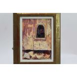 *Christine Woodside (b.1946) mixed media - Arezzo, signed, in glazed gilt frame