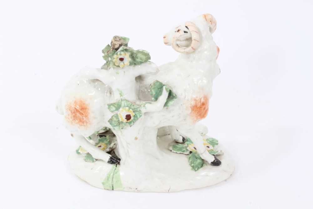 Derby group of a sheep and a lamb, circa 1760, decorated in enamels, 13cm high - Image 2 of 10