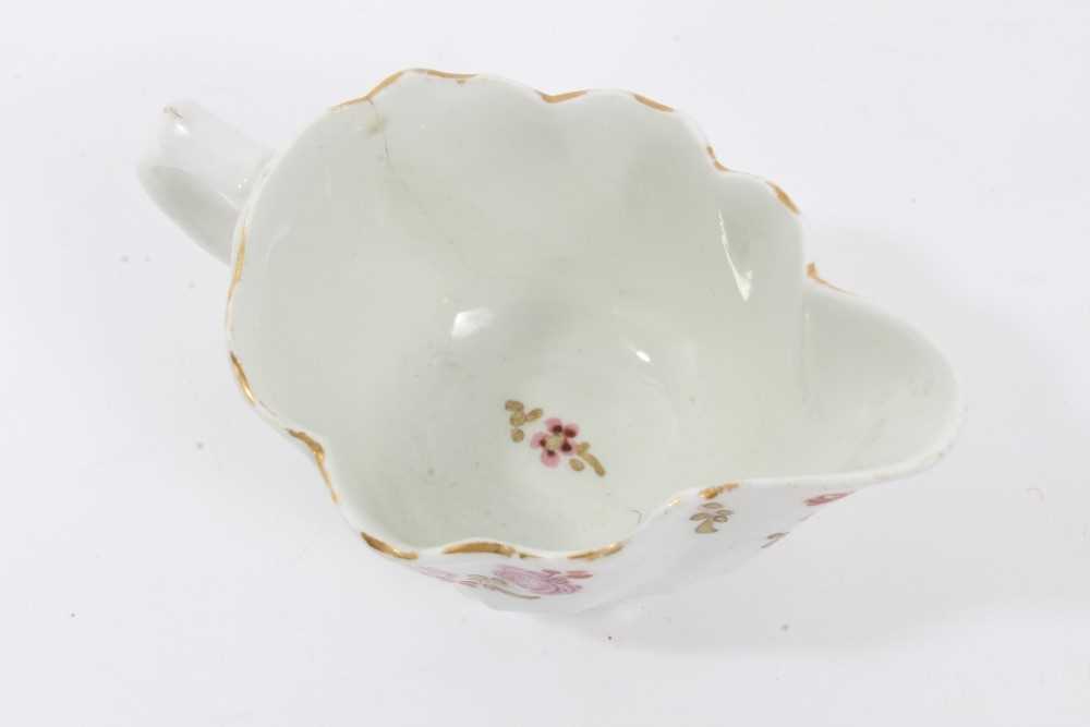 Lowestoft ewer, circa 1790, of Low Chelsea form, polychrome painted with floral sprays, 5.75cm high - Image 3 of 5