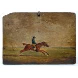 English School, early 19th century, oil on panel - Horse and Jockey, indistinctly inscribed, 17.5cm