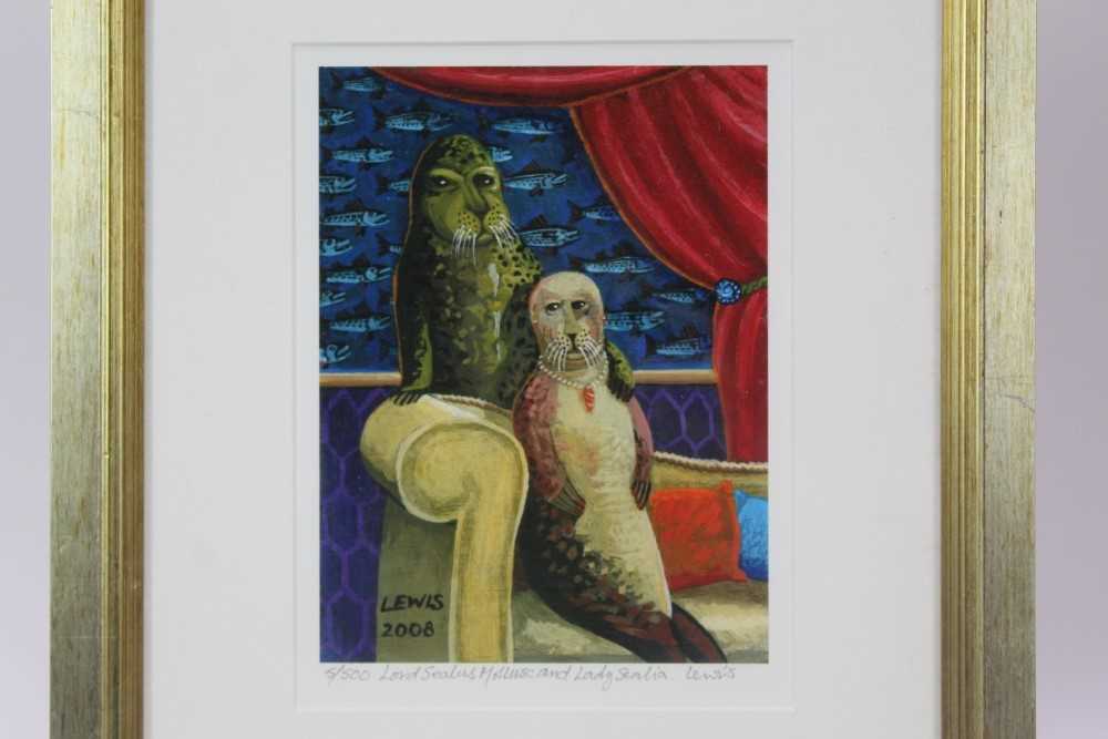 Brian Lewis (b.1947) signed limited edition print - Seal Trip V, 13/500, 29cm x 42cm, mounted - Image 8 of 12