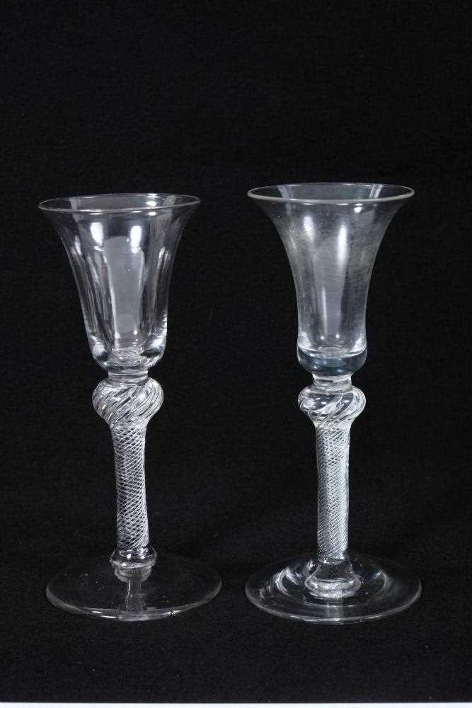 Two Georgian wine glasses, c.1750
