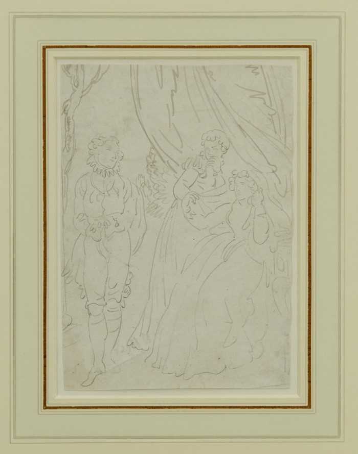 Thomas Rowlandson (1756-1827) pencil drawing - The Intruder, in glazed gilt frame Provenance: Chri
