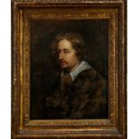 After Sir Anthony Van Dyke portrait sketch, 17th century oil on canvas, in Carlo Maratta frame