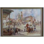 Peter Proud, watercolour - Adnams Brewery, Southwold, signed and dated ‘70, in glazed frame