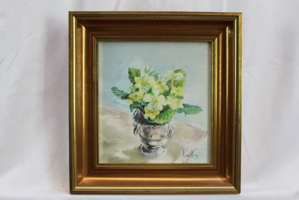 *Anna Airy (1882-1964) - oil on board - Primroses 21cm x 19.5cm - Image 2 of 4