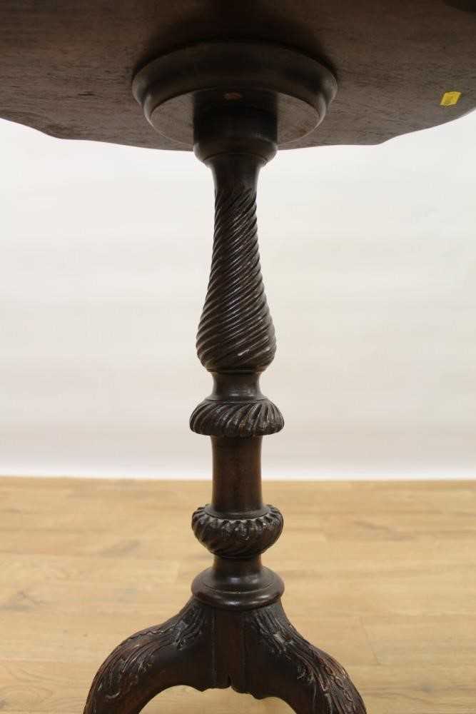 Edwardian carved mahogany tripod wine table - Image 3 of 5