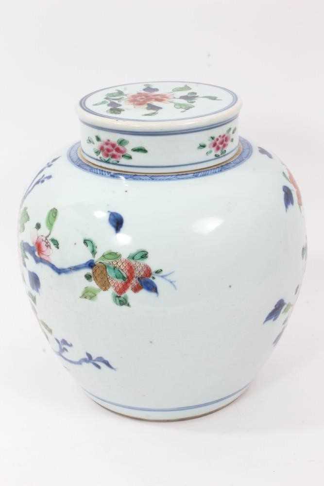 18th/19th century Chinese polychrome ginger jar and cover - Image 2 of 11