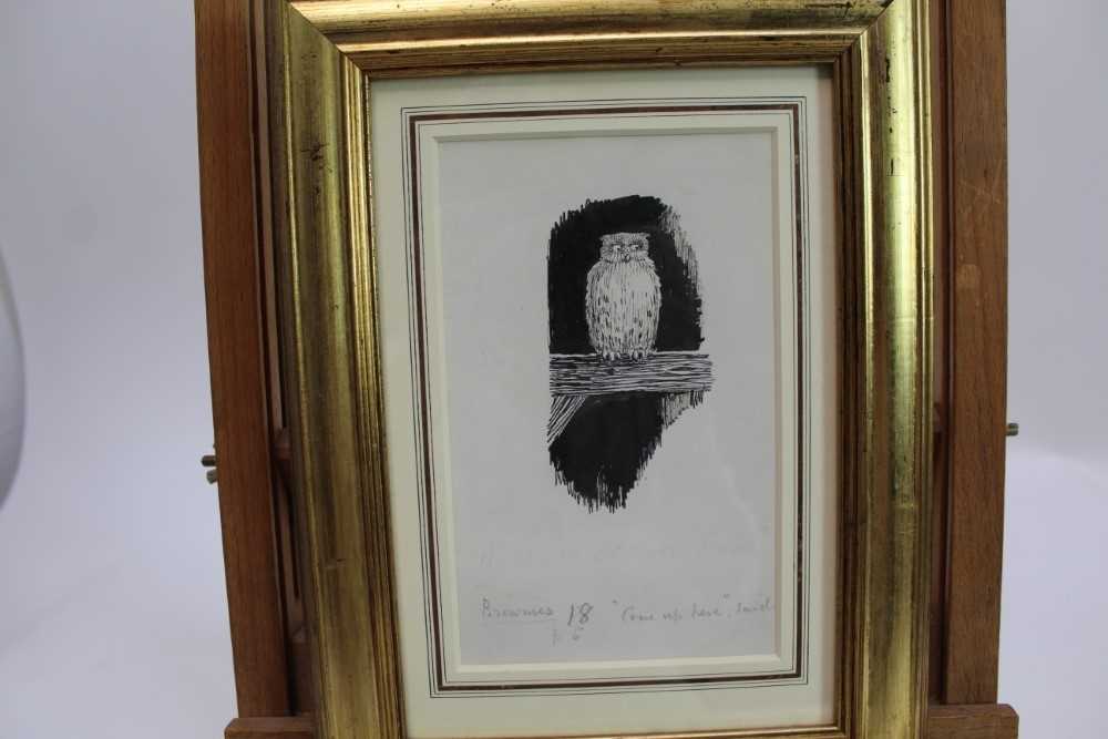 *Ernest Howard Shepard (1879-1976) pen and ink - 'Come Up Here! Said The Old Owl, inscribed beneath