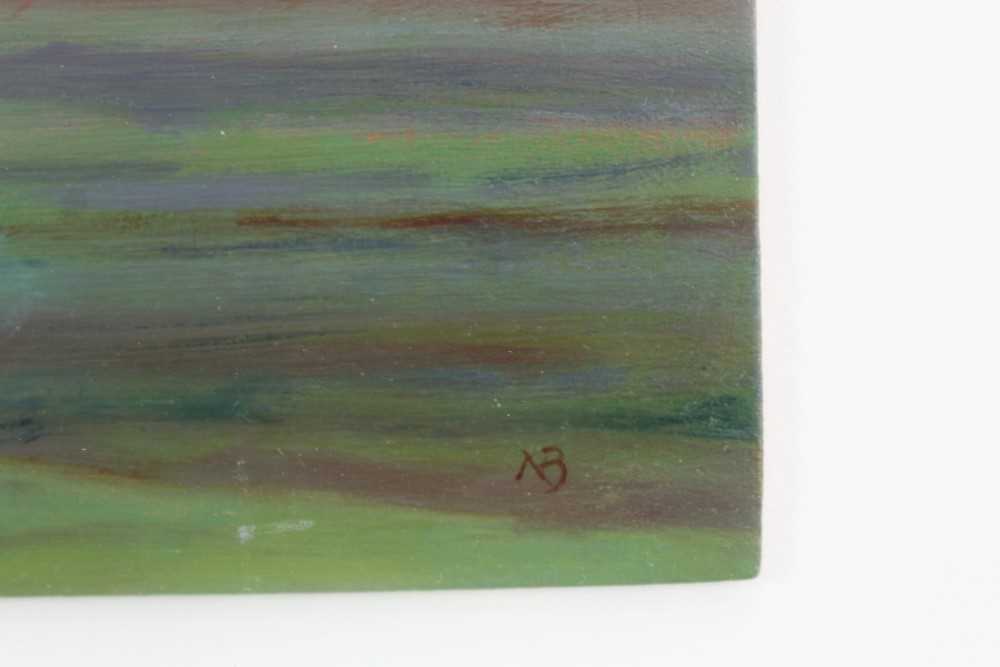 Nicky Brown, contemporary, oil on board, Cattle Grazing, initialled, in glazed frame - Image 2 of 9