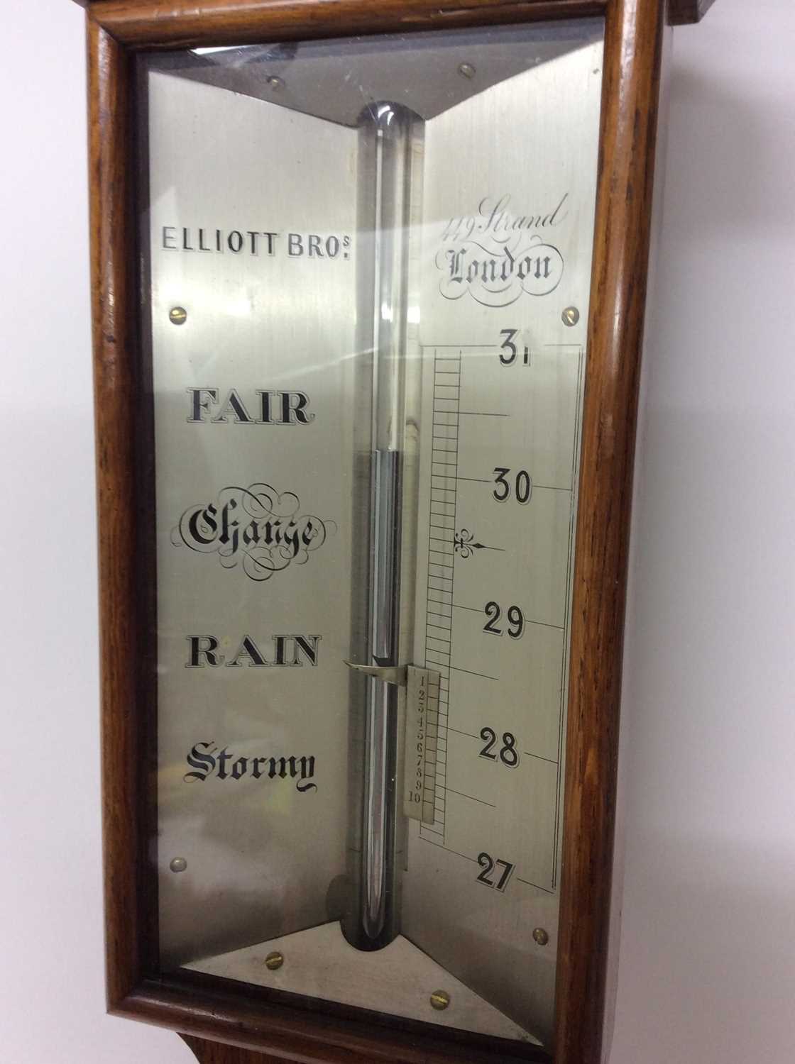 Elliott Bros. Victorian stick barometer in oak case - Image 2 of 4