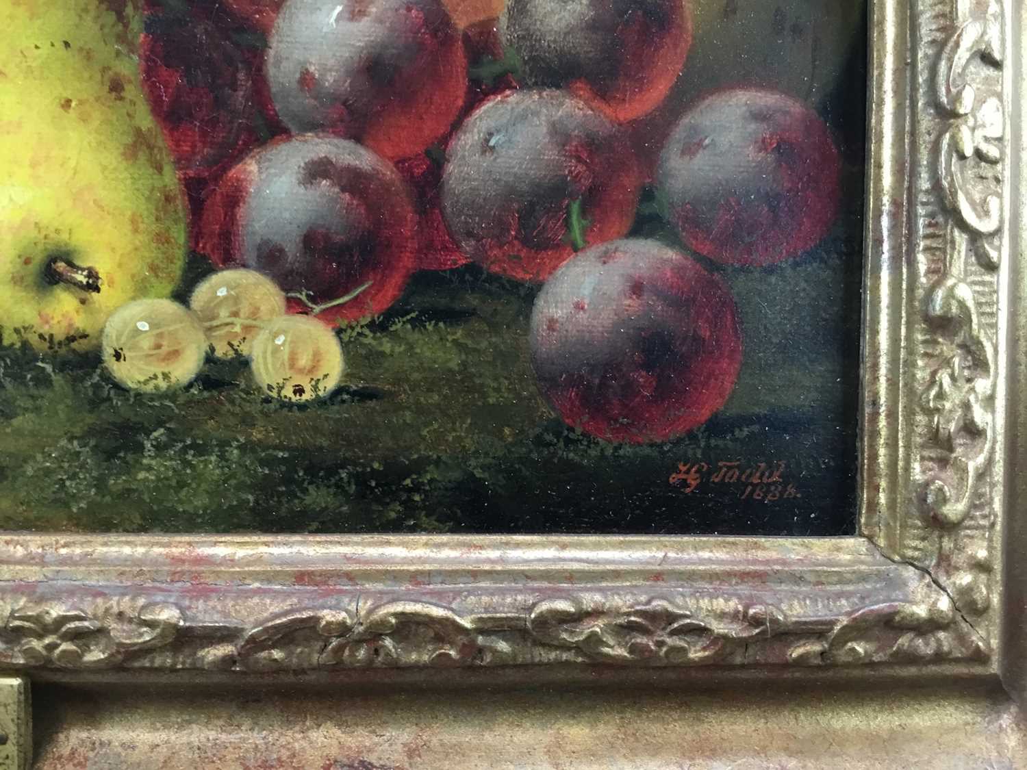 Henry George Todd (1846-1898) pair of oils on canvas - still life of fruit, 'A Touch of Autumn', - Image 17 of 18