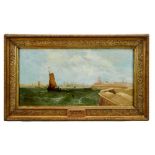 William Calcott Knell An extensive view of Portsmouth Harbour, oil on canvas, signed and dated 1
