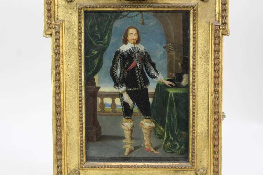 Charles I portrait oil on panel - Image 2 of 9