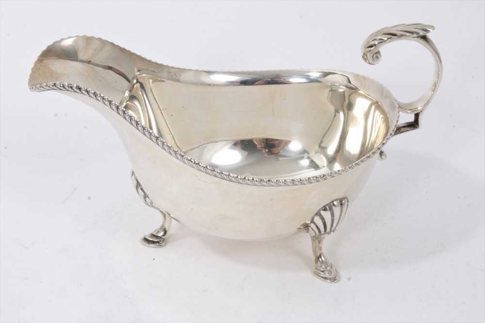 Silver sauceboat together with a cream jug - Image 6 of 8