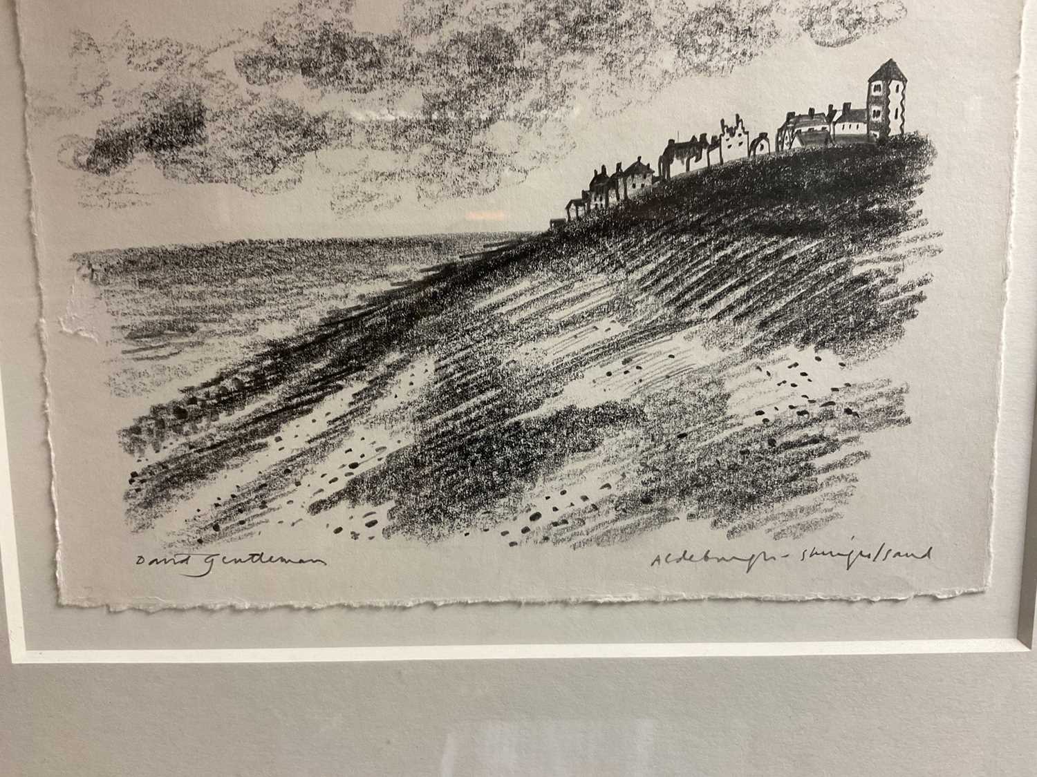 *David Gentleman (b.1930) pencil drawing - Aldeburgh, signed and inscribed, in glazed frame - Image 3 of 4