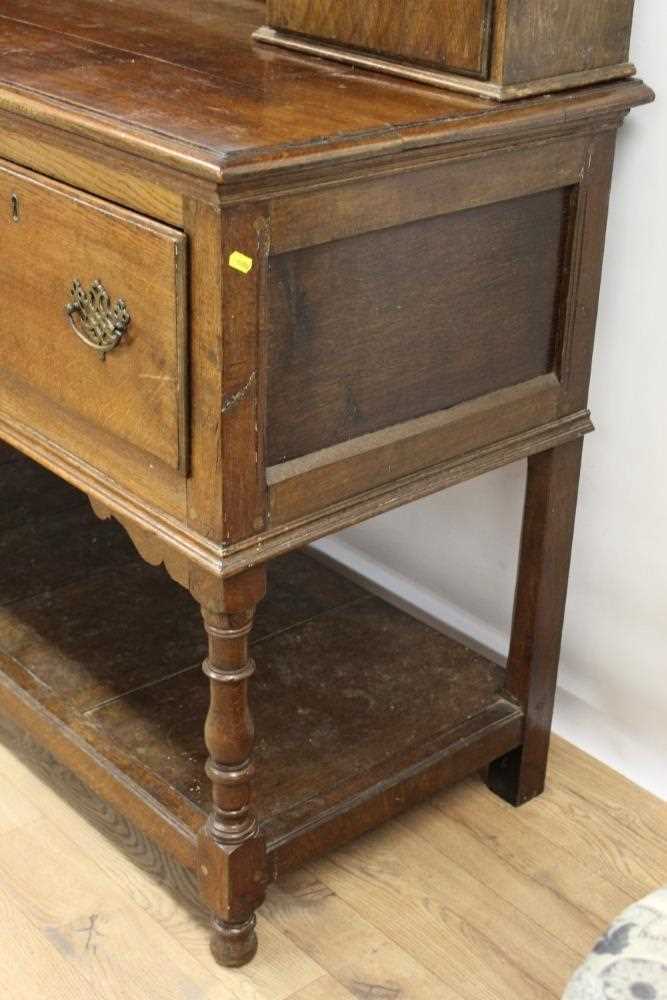 18th century-style oak two height dresser with three drawers to base - Image 7 of 9