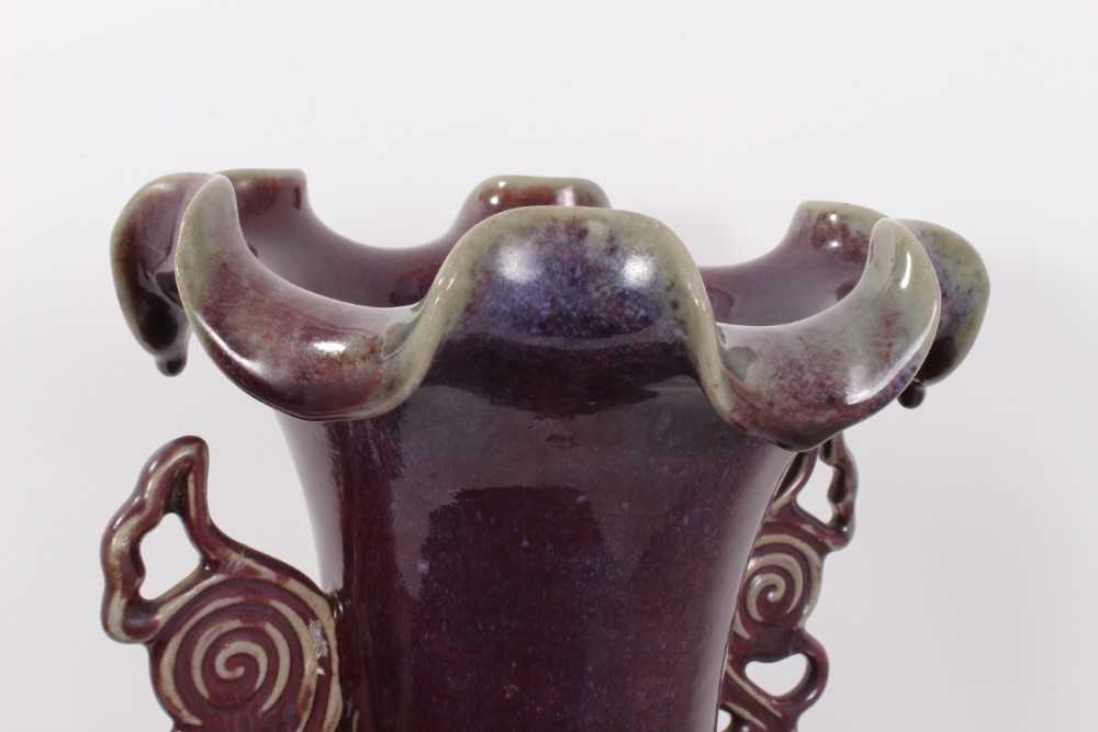 Large 20th century Chinese flambé vase with dragon decoration in relief - Image 8 of 10