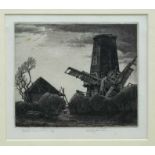 *Stanley Roy Badmin (1906-1989) signed limited edition etching - Fallen Mill Sails, 33/35, in glazed