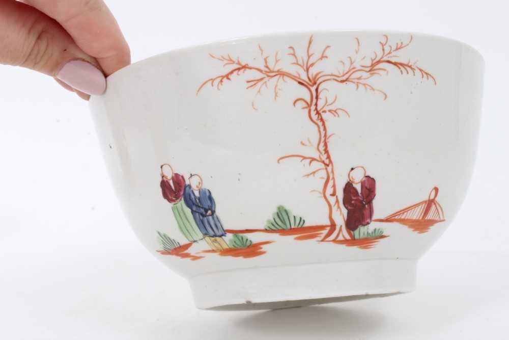 Liverpool bowl, circa 1780, polychrome decorated with Chinese figures, together with two Liverpool c - Image 2 of 14