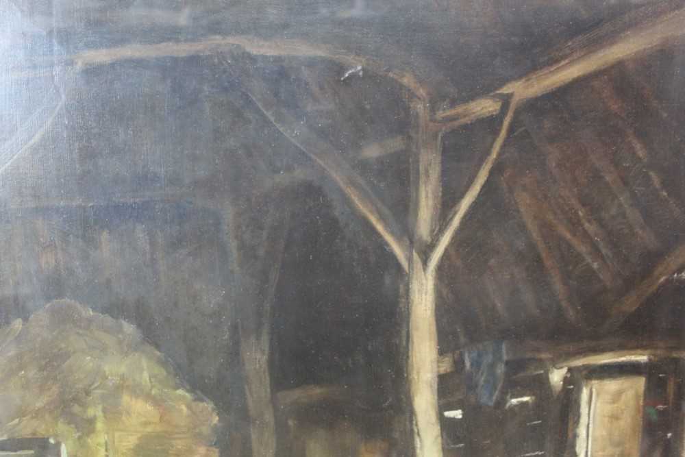 Alfred Frederick William Hayward (1856-1939) oil on canvas - Barn at Low Farm, Elsworrh Exhibited - Image 14 of 19