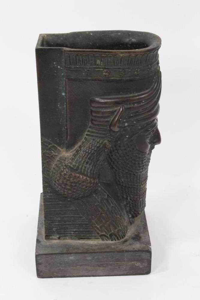 19th century bronze figure of Nimrod, mounted on a marble base - Image 3 of 5