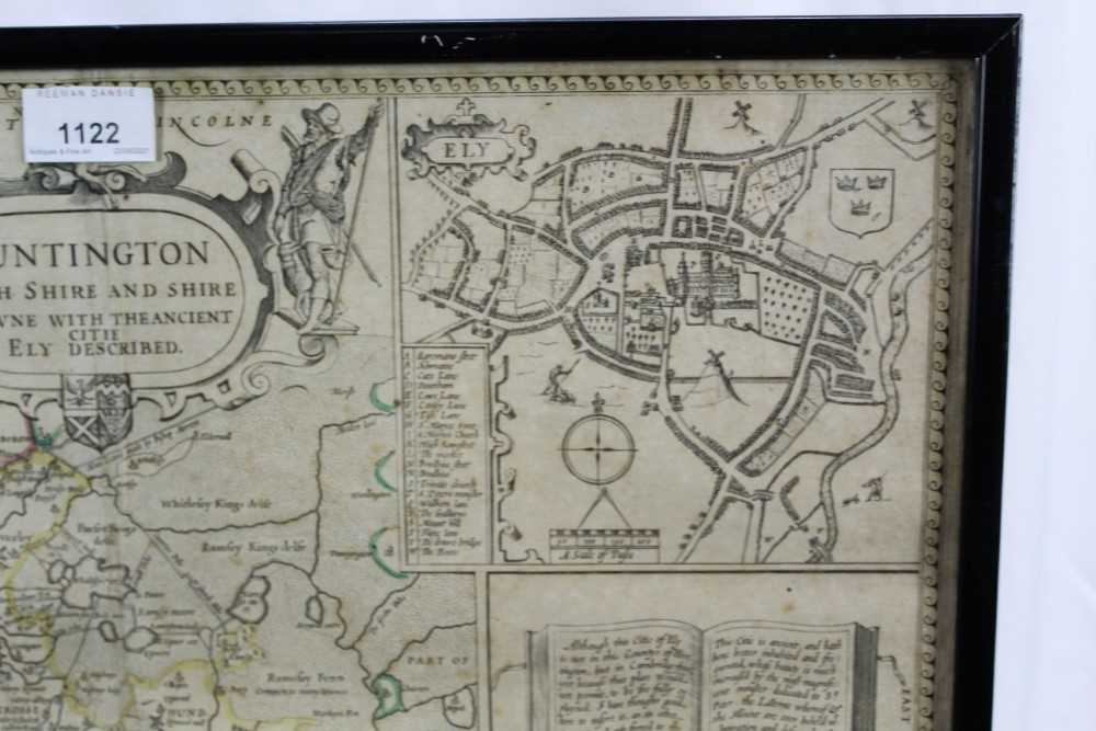 17th century engraved map of Huntington by Thomas Bassett and Richard Chiswell, in glazed frame - Image 5 of 9