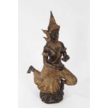 Burmese gilt bronze dancing figure