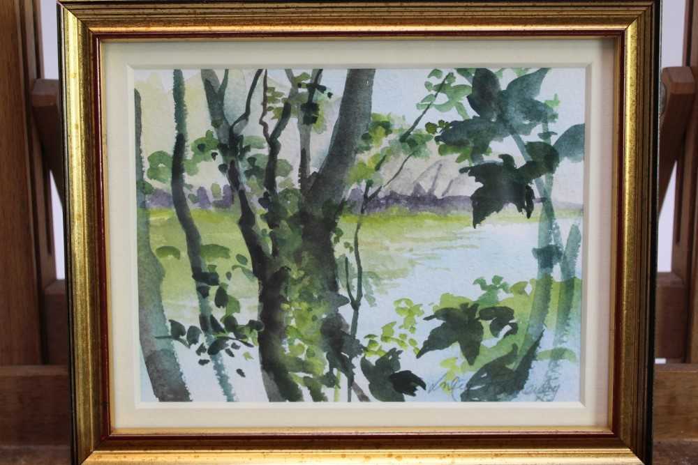 Lesley Fotherby (b.1946) watercolour - Shady Trees, signed, in glazed gilt frame, 12cm x 16cm Prov