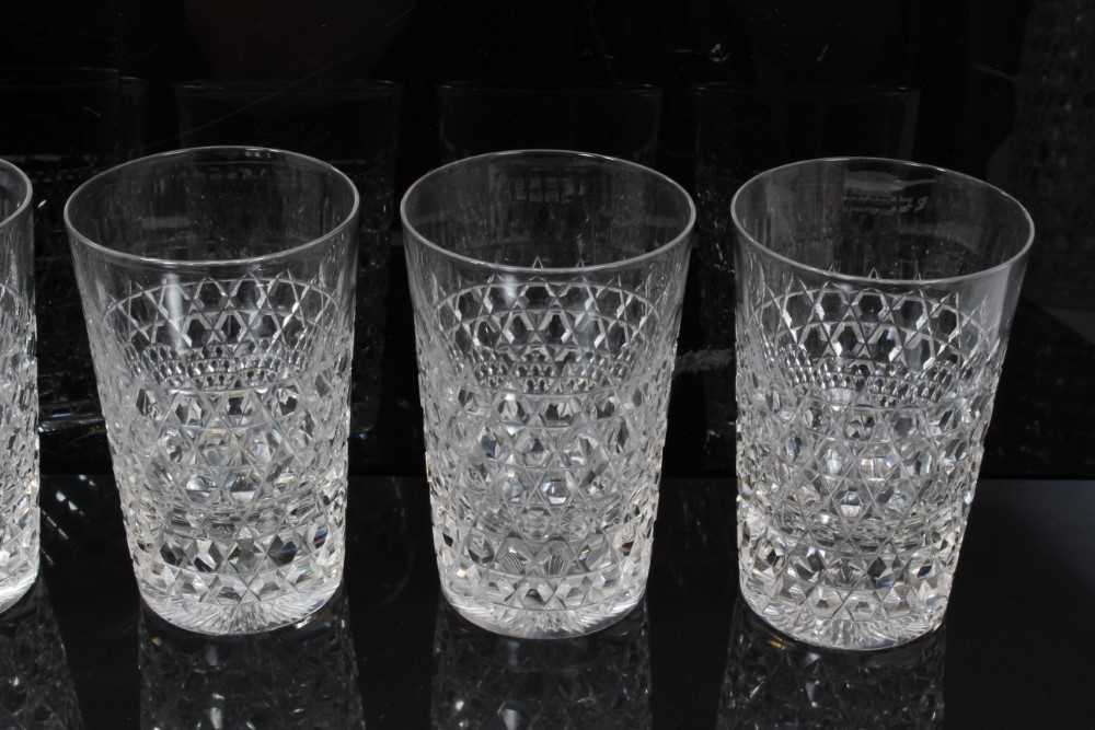 Good quality 19th century hobnail cut glassware, including two jugs, six tumblers and five dishes - Image 7 of 8