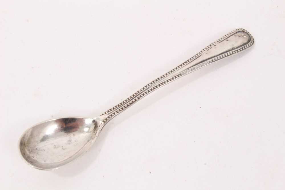 Late Victorian silver mustard pot of baluster form, with shaped rim and scroll handle - Image 7 of 8