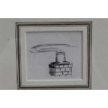 Eileen Soper (1905-1990) pen and ink drawing - Chimney Pot, together with an etching - Xmas Greeting