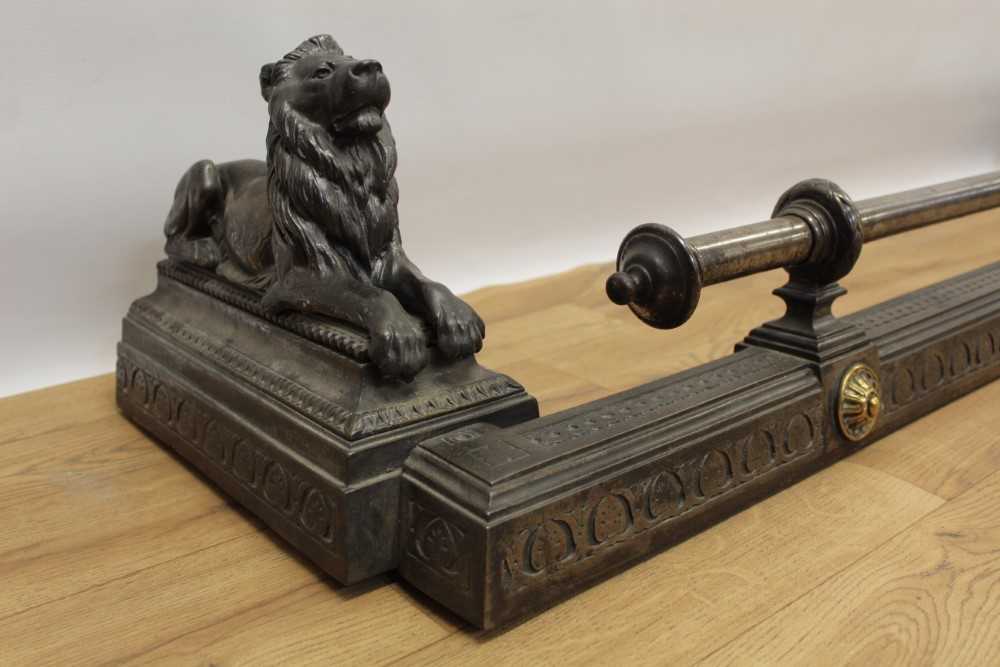 An impressive 19th century steel fire curb of classical form - Image 5 of 6