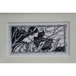 Florence Harrison (1877-1955) pen and ink - Holding Pictures, in glazed gilt frame, 7cm x 12.5cm P