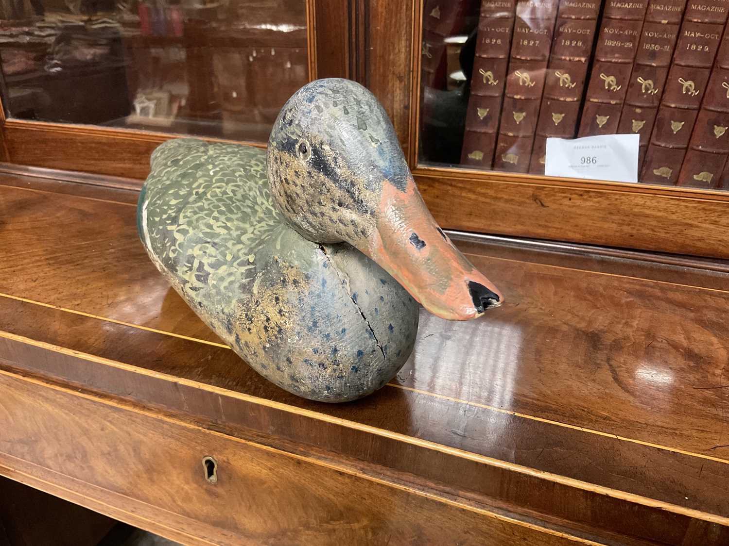 Painted wooden decoy duck - Image 5 of 8