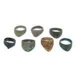 Good collection of Roman bronze archer's rings